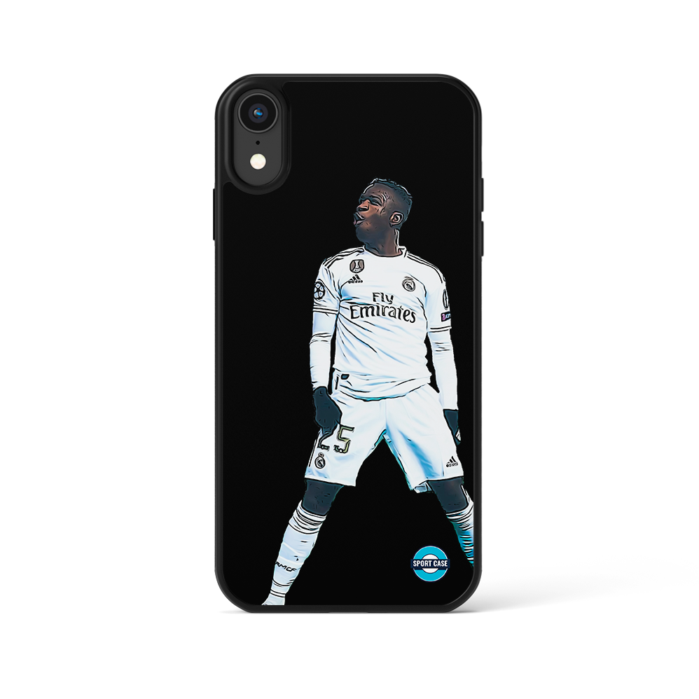 coque de téléphone personnalisable célébration joueur vinicius réal madrid