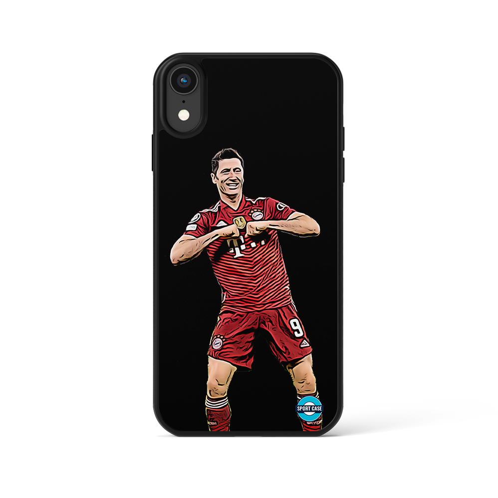coque de téléphone personnalisable célébration joueur  Lewandowski Bayern Munich