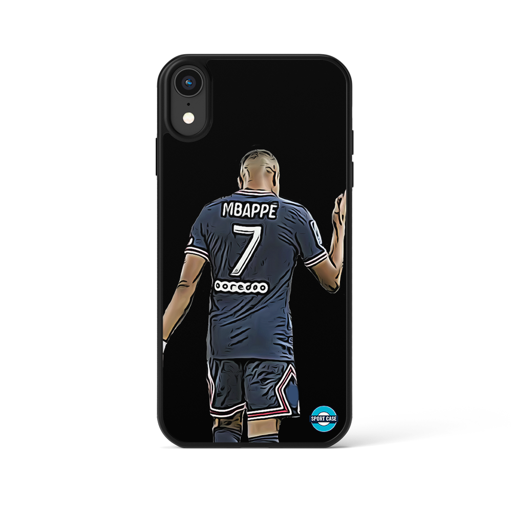 coque de téléphone personnalisable célébration joueur mbappé 7 paris psg