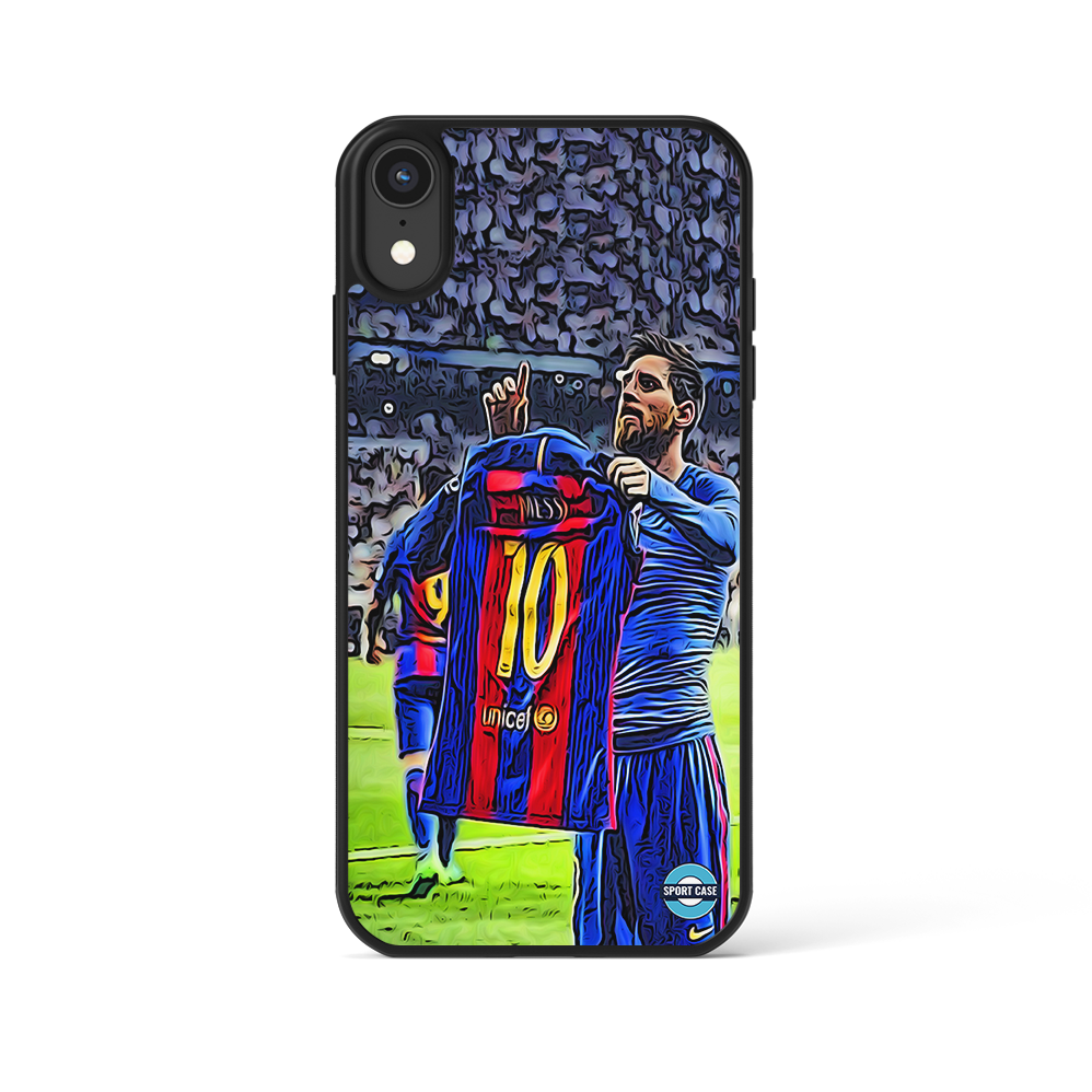 coque de téléphone personnalisable célébration joueur Messi barcelone