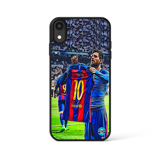 coque de téléphone personnalisable célébration joueur Messi barcelone