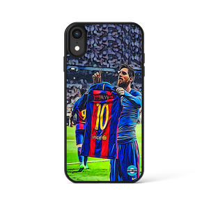 coque de téléphone personnalisable célébration joueur Messi barcelone