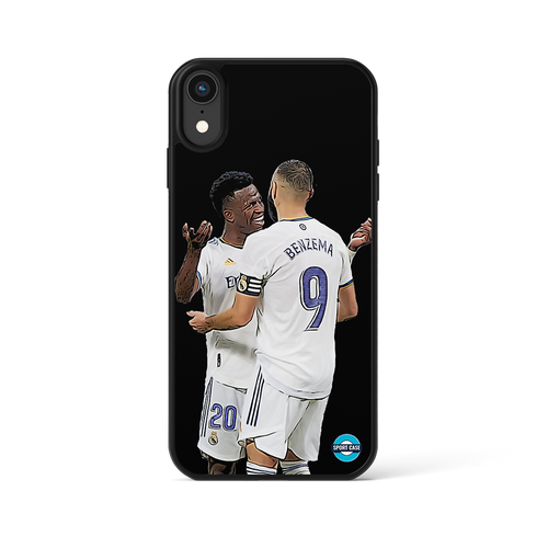 coque de téléphone personnalisable célébration joueur  Vinicius X Benzema Réal Madrid